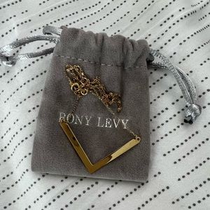 NWT Bony Levy 14k gold 18” V necklace